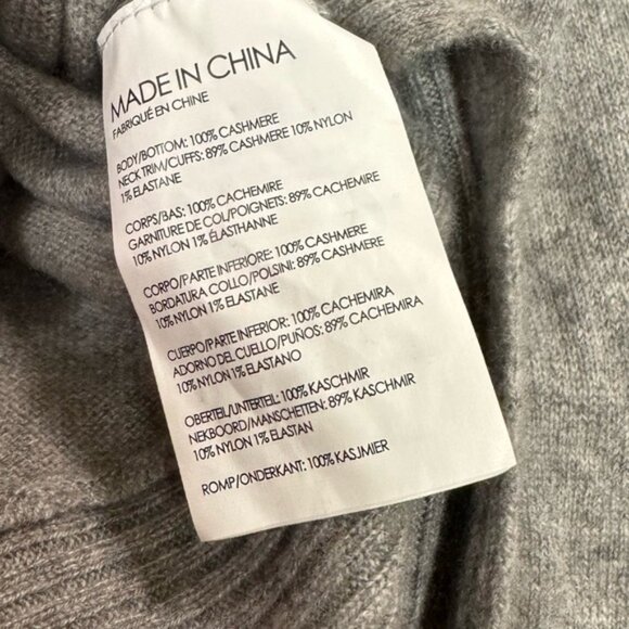 Club Monaco 100% Cashmere Sweater Asymmetrical Hem Pullover Ribbed Soft Knit S - Picture 10 of 14